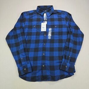 Wind River Flannel Shirt‎ Buffalo Plaid Stretch Casual Blue Black Mens Size S